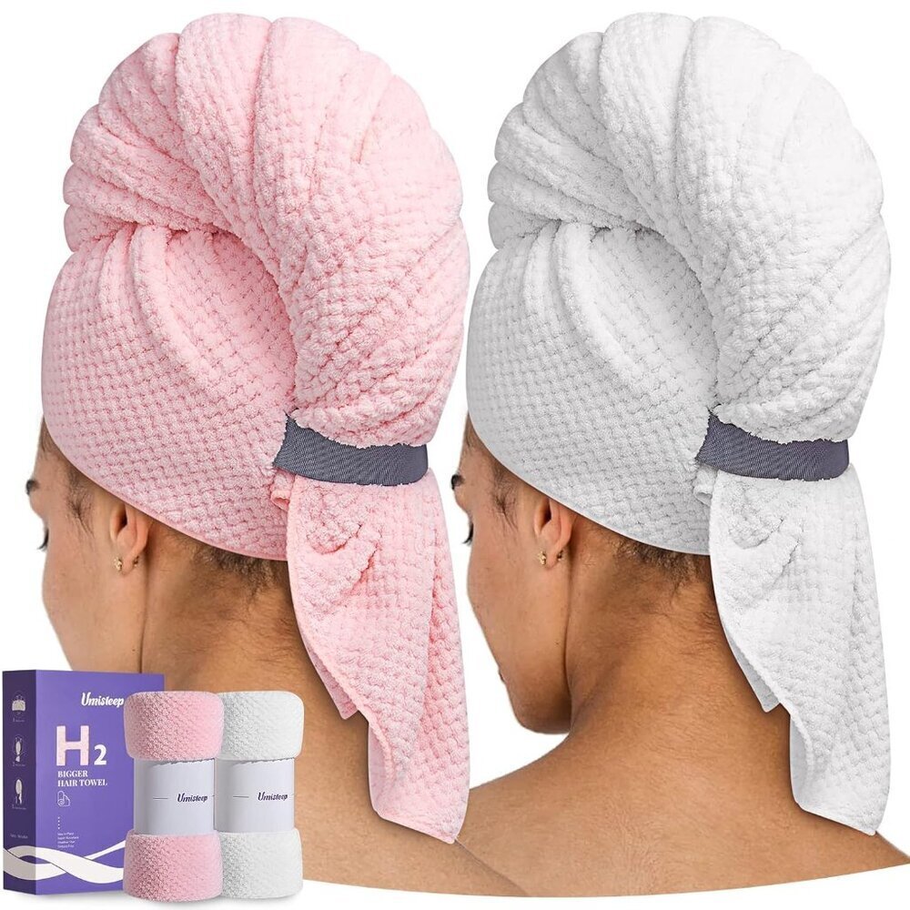 Extra Large Microfiber Hair Towel Set for Women Long Thick Hair Absorbent
